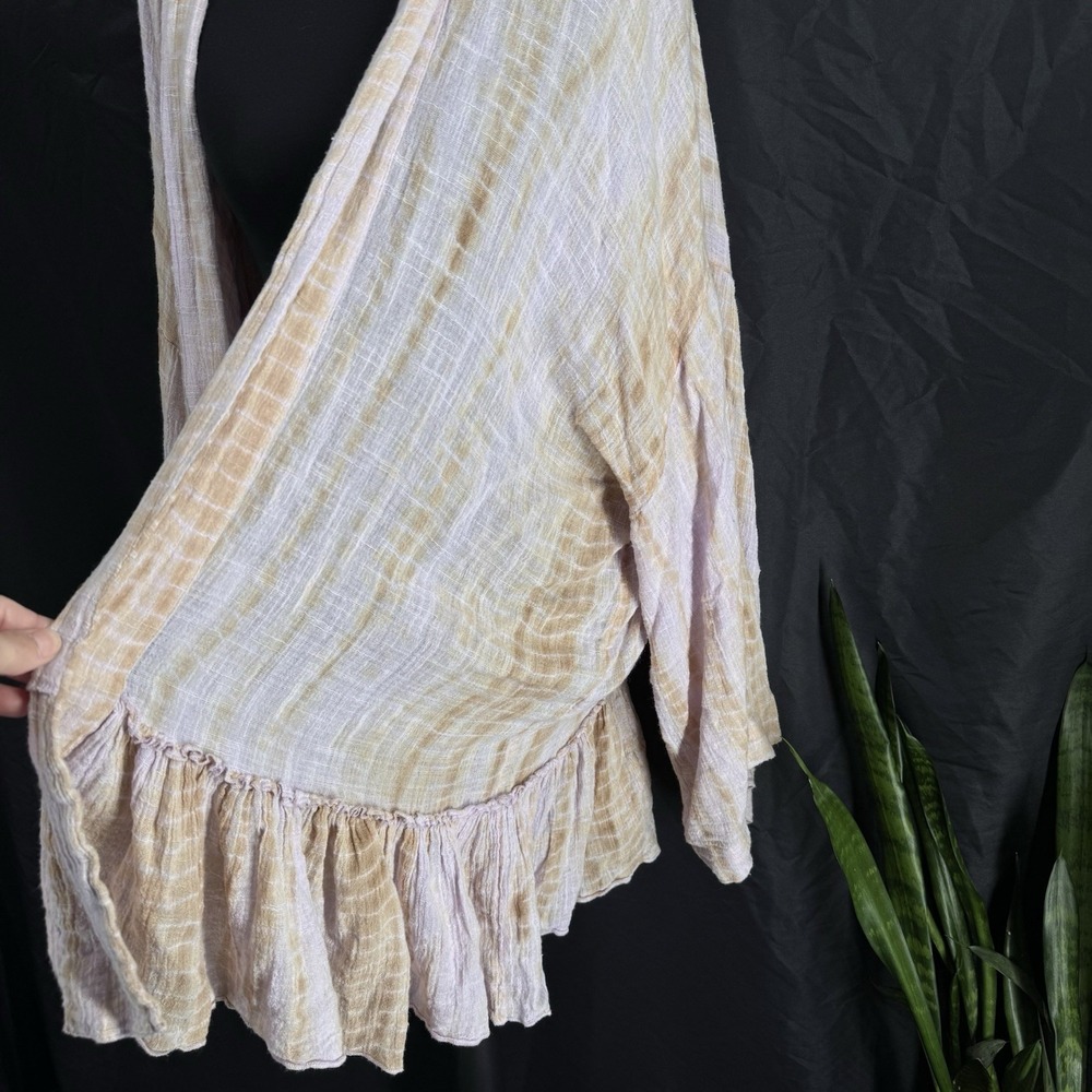 Free People Cotton Gauze Tie Dye Kimono M Boho Hippie Festival Beach Swim Cover - Picture 3 of 7